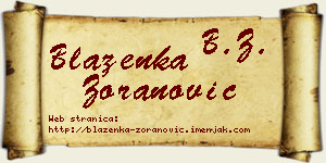 Blaženka Zoranović vizit kartica